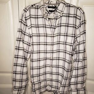 Banana Republic linen plaid shirt